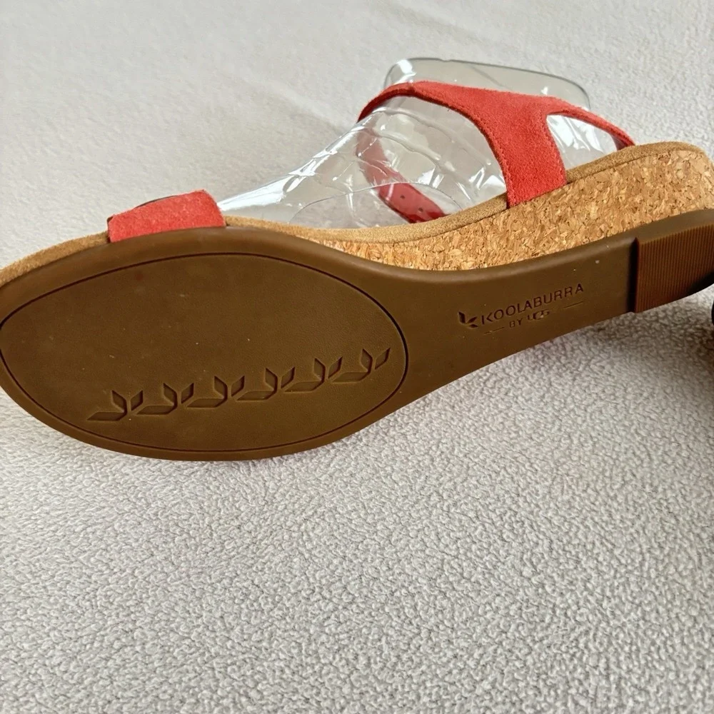 Kookaburra By Ugg Women Coral Ankle Strap Cork Wedge Grommet Sz 7.5 M Sandal